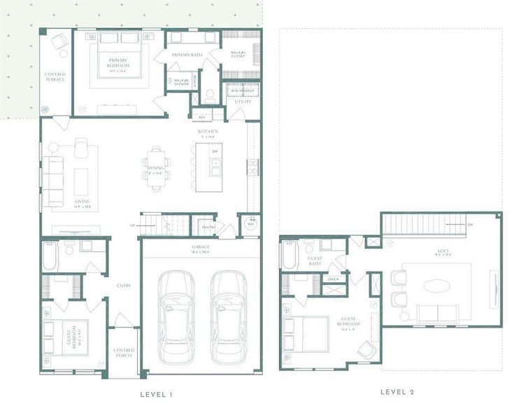 2D floor plan layout of this home in Wellspring, Round Rock, TX (Image 2).