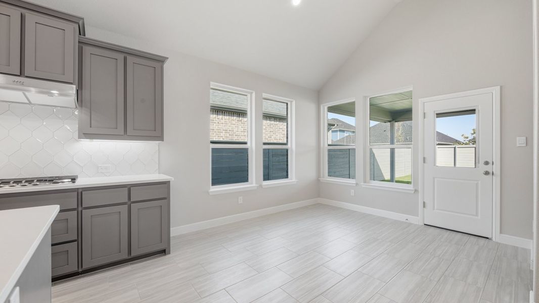 Representative furnished interior of a home built from the BASSWOOD by D.R. Horton in Treeline, Justin (Image 14).