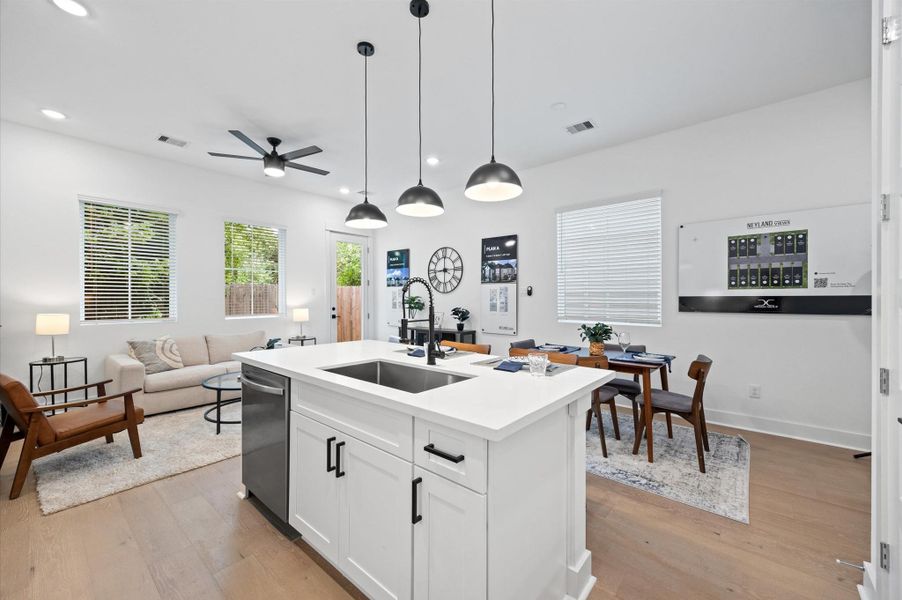 Beautiful kitchen island with plenty of space for food prep and extra sitting area. Beautiful kitchen island with plenty of space for food prep and extra sitting area.
