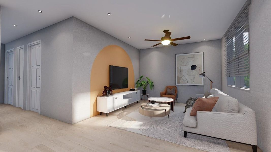 Furnished interior view inside a new home in , Cleveland (Image 6). Furnished interior view inside a new home in , Cleveland (Image 6).