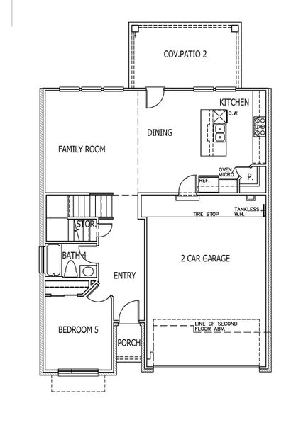 2D floor plan layout of this home in University Heights, Round Rock, TX (Image 5).