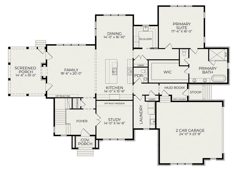 2D floor plan layout of this home in Pinehurst Proper, Pinehurst, NC (Image 3).
