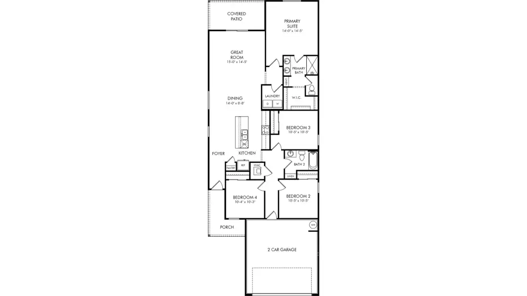 2D floor plan layout of this home in Kings Creek - Classic Series, Jacksonville, FL (Image 2). 2D floor plan layout of this home in Kings Creek - Classic Series, Jacksonville, FL (Image 2).