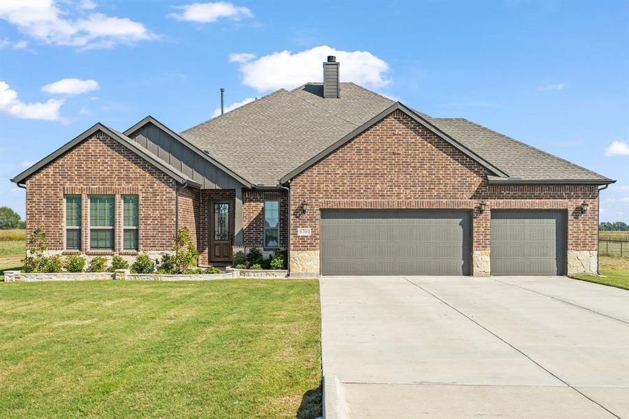 Front exterior of a new home in , Blue Ridge, TX, highlighting curb appeal (Image 1). Front exterior of a new home in , Blue Ridge, TX, highlighting curb appeal (Image 1).