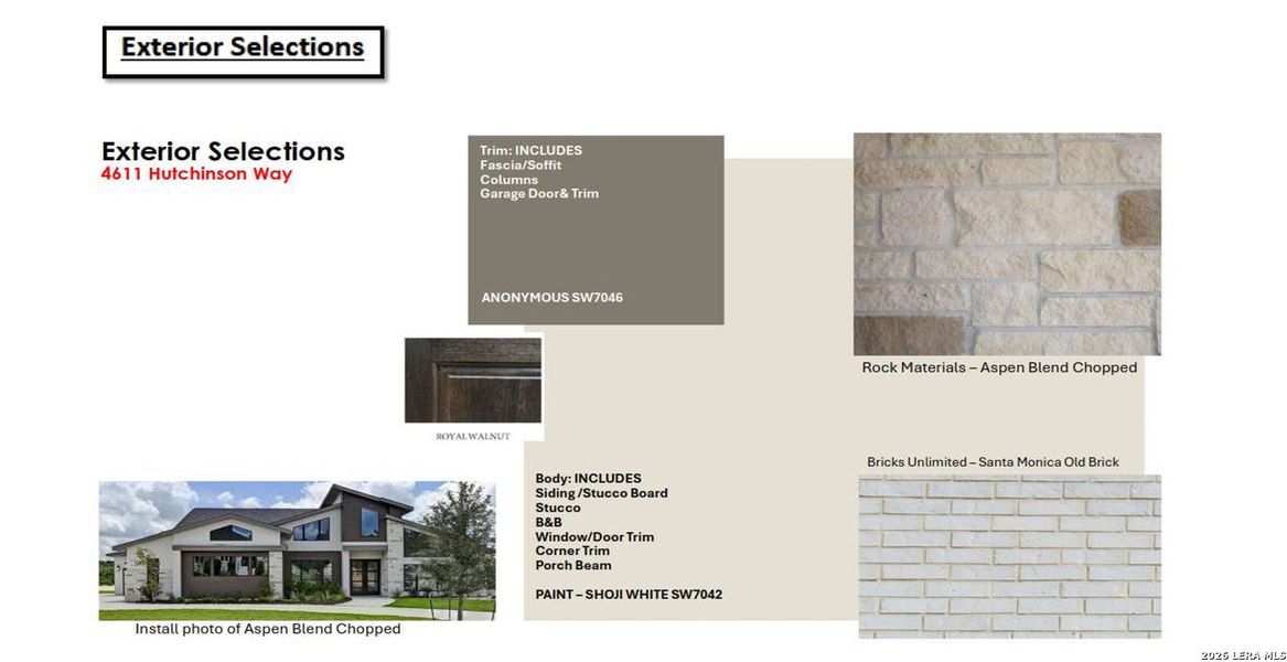 Sample of building materials used in homes in Homestead, Schertz (Image 6).