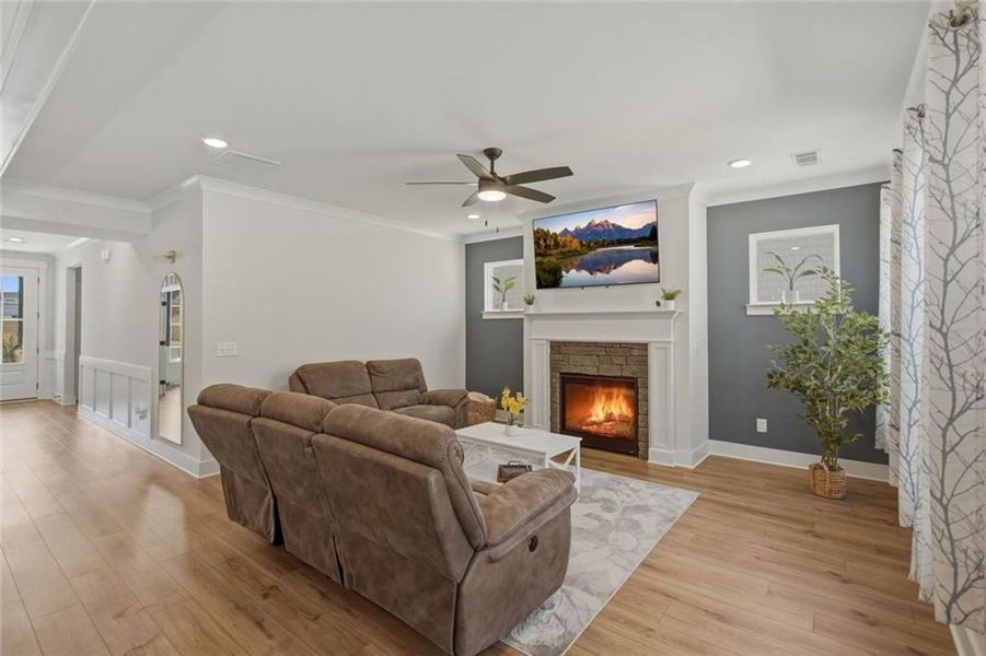 Furnished interior view inside a new home in Cambridge, Flowery Branch (Image 14). Furnished interior view inside a new home in Cambridge, Flowery Branch (Image 14).