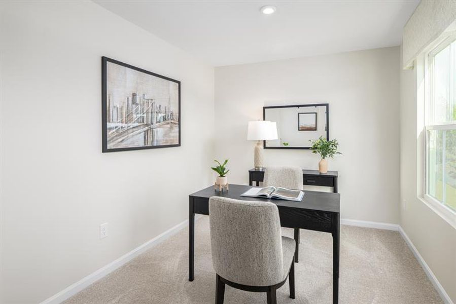Representative furnished interior of a home built from the Hazel Quick Move-In Home by Ryan Homes in Laney Farms, Pageland (Image 2).