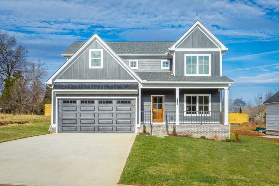 Representative exterior photo of a completed home built from the Wateroak by Riverstone Construction, LLC in Paxton Pointe, Hixson, TN (Image 1). Representative exterior photo of a completed home built from the Wateroak by Riverstone Construction, LLC in Paxton Pointe, Hixson, TN (Image 1).