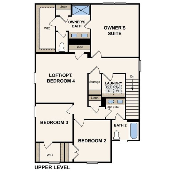 2D floor plan layout for the Oak by Century Communities in Cedar Hollow, Hickory, NC (Image 5).