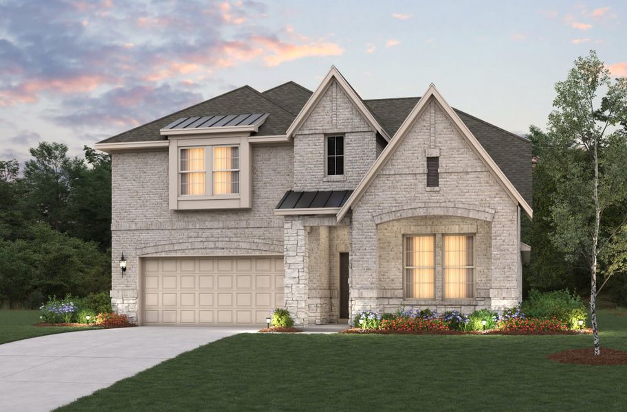 Representative exterior photo of a completed home built from the Summerfield by Beazer Homes in Valencia on the Lake, Little Elm, TX (Image 17).