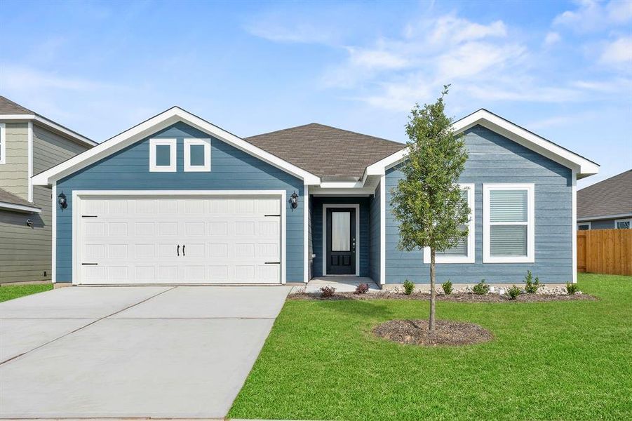 This is an example of a Sabine floorplan. The estimated construction completion date for the Sabine built at 1508 Woodwinds Drive is November 2024. **Exterior and interior finishes may differ from what is shown in photos.