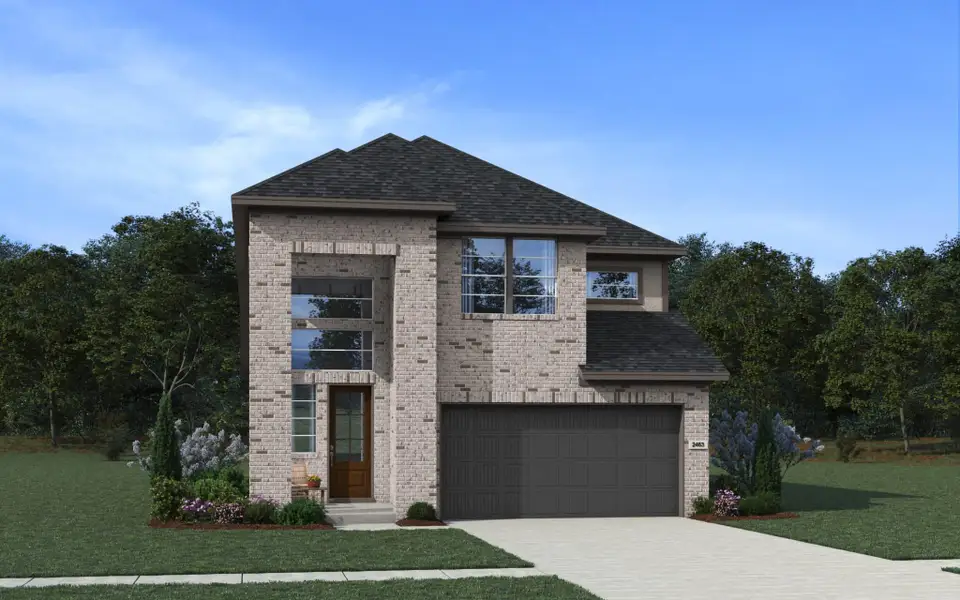 Representative exterior photo of a completed home built from the Dublin by Chesmar Homes in Confluence, Marion, TX (Image 4).
