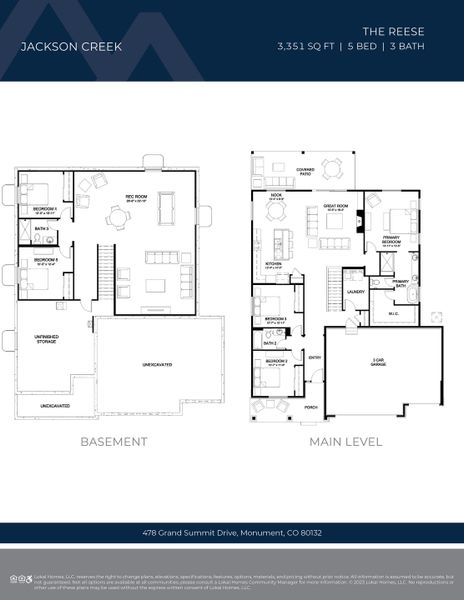 2D floor plan layout of this home in Jackson Creek, Monument, CO (Image 4).
