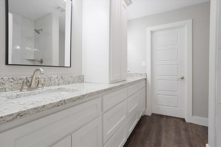 Bright, open bathroom