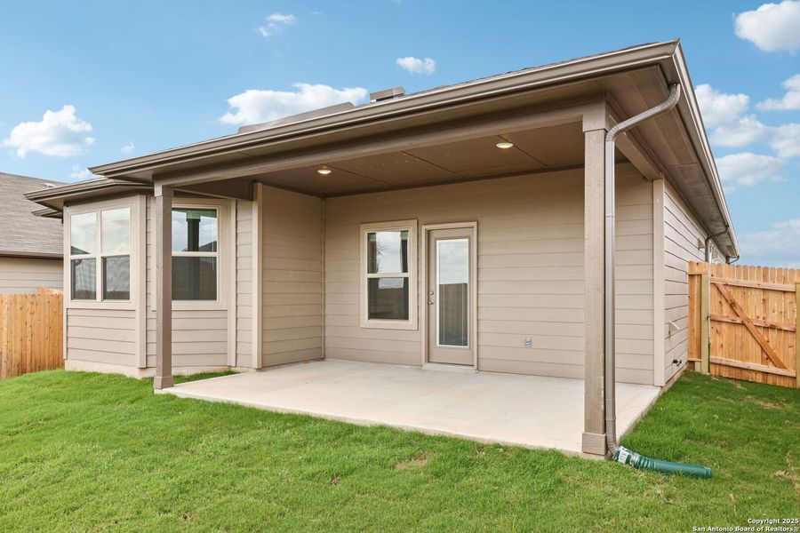 Exterior details and patio area of a home in Legendary Trails - Premier Series, Cibolo (Image 3).