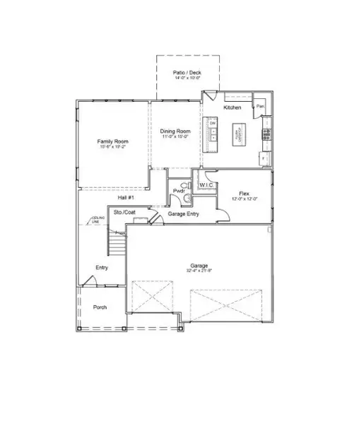 2D floor plan layout for the Warwick II - Vanguard Collection by Mungo Homes in Pineland Preserve, Summerville, SC (Image 3).
