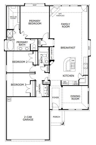 2D floor plan layout for the Concept 1849 by Landsea Homes in El Dorado, Granbury, TX (Image 4).
