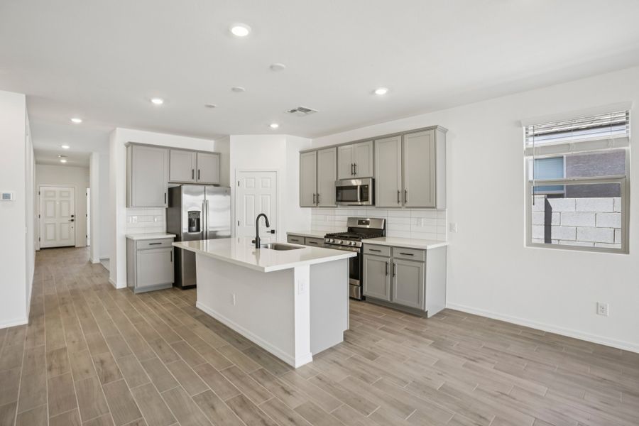 Kitchen. Finishes and options may vary by community