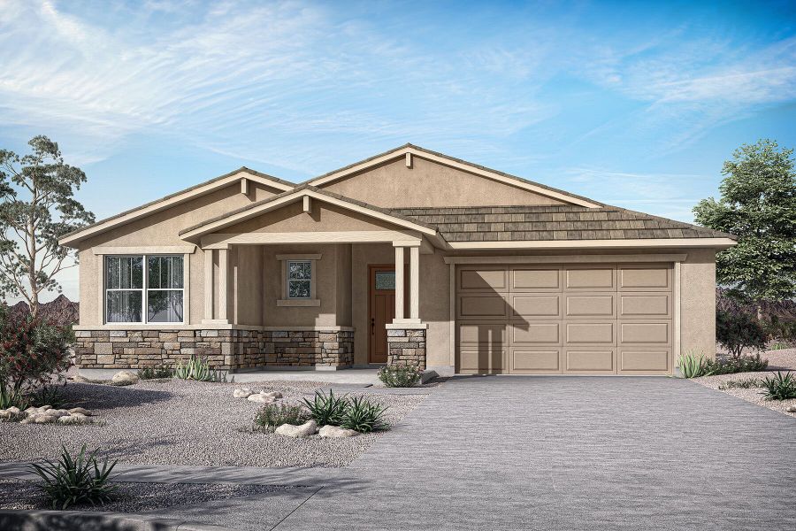 Representative exterior photo of a completed home built from the Dove by Mattamy Homes in Empire Pointe, Queen Creek, AZ (Image 2). Representative exterior photo of a completed home built from the Dove by Mattamy Homes in Empire Pointe, Queen Creek, AZ (Image 2).