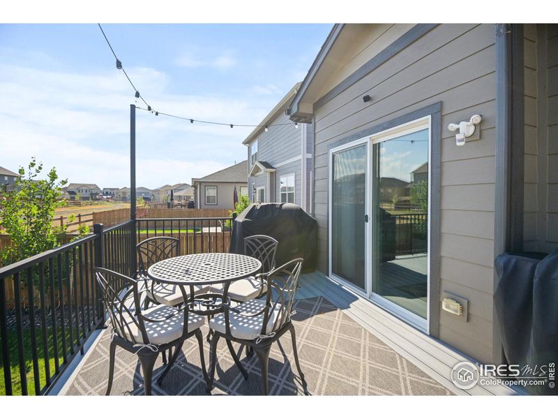 Awesome upper deck with bistro lighting