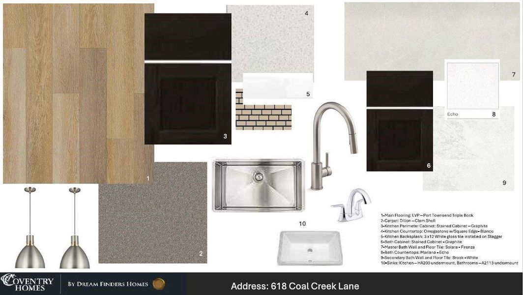 Sample of building materials used in homes in Legacy, League City (Image 3).