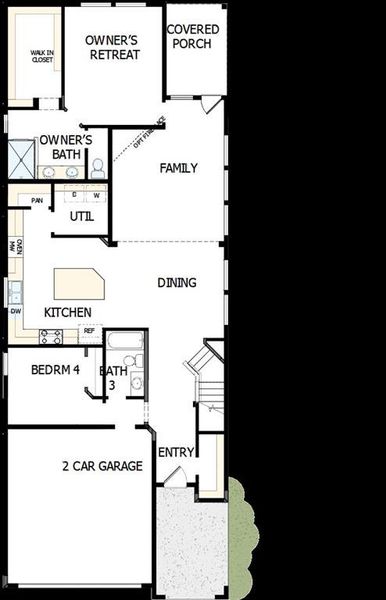2D floor plan layout of this home in Creekshaw – Gardens, Royse City, TX (Image 4).