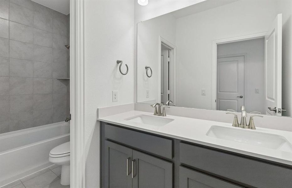 Secondary bath with double vanity