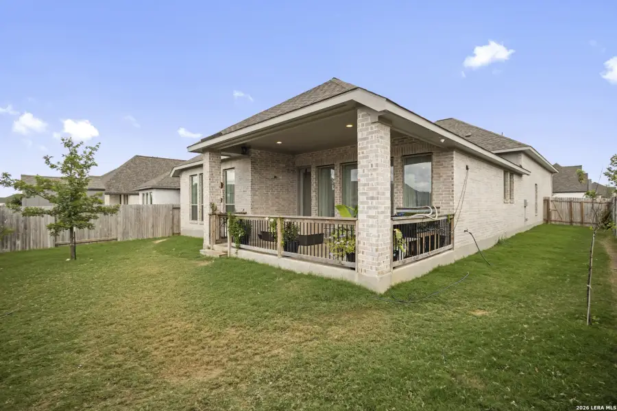 Exterior details and patio area of a home in Meadows of Mill Creek, Seguin (Image 4).