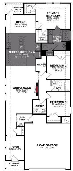 2D floor plan layout of this home in Churchill, Anna, TX (Image 3).