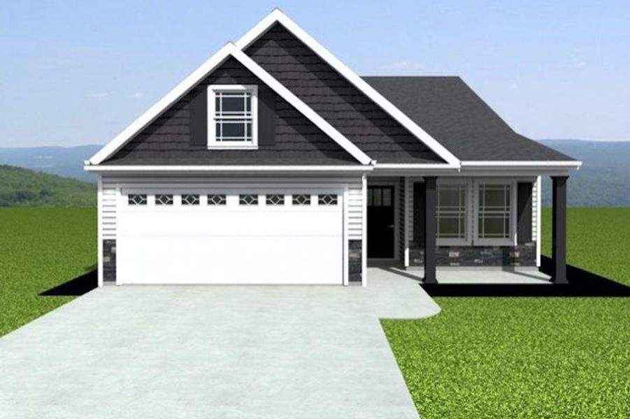 Front exterior of a new home in New Prospect Haven, Inman, SC, highlighting curb appeal (Image 1).