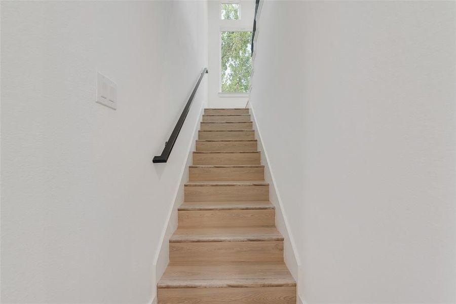 Stairway with wood finished floors Stairway with wood finished floors