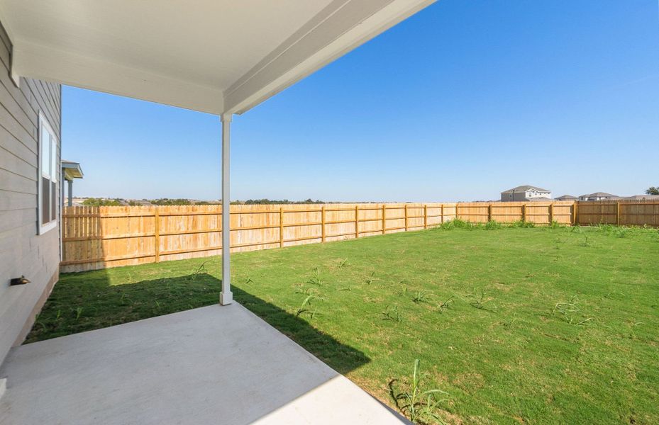 Exterior details and patio area of a home in Sonterra, Jarrell (Image 21).