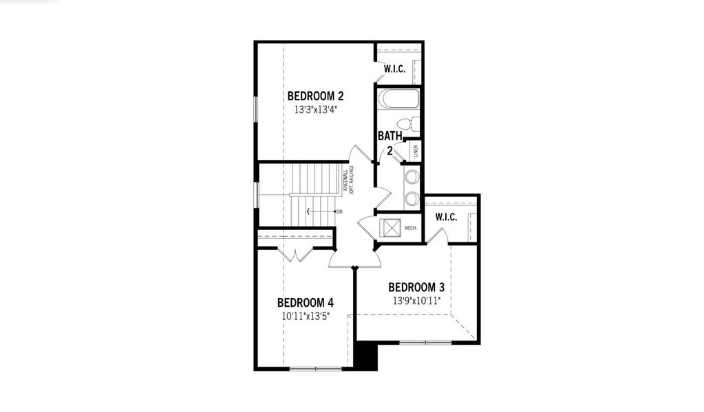 2D floor plan layout for the Lavon by Mattamy Homes in Bridges at Preston Crossings, Gunter, TX (Image 4).