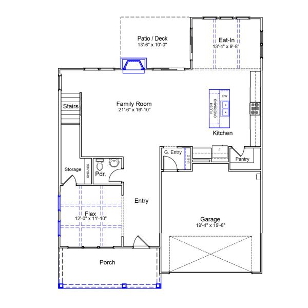 2D floor plan layout of this home in Fieldstone, Lexington, NC (Image 3).