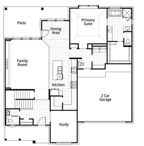 2D floor plan layout of this home in Goodnight Ranch, Austin, TX (Image 4).