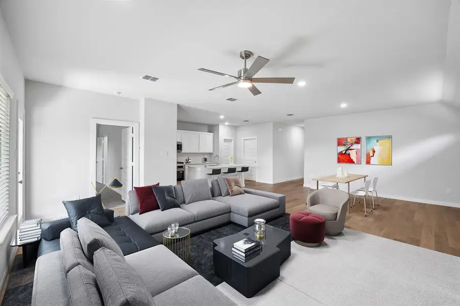 Open Floor Plan in the Oscar home plan by Trophy Signature Homes – REPRESENTATIVE PHOTO Open Floor Plan in the Oscar home plan by Trophy Signature Homes – REPRESENTATIVE PHOTO