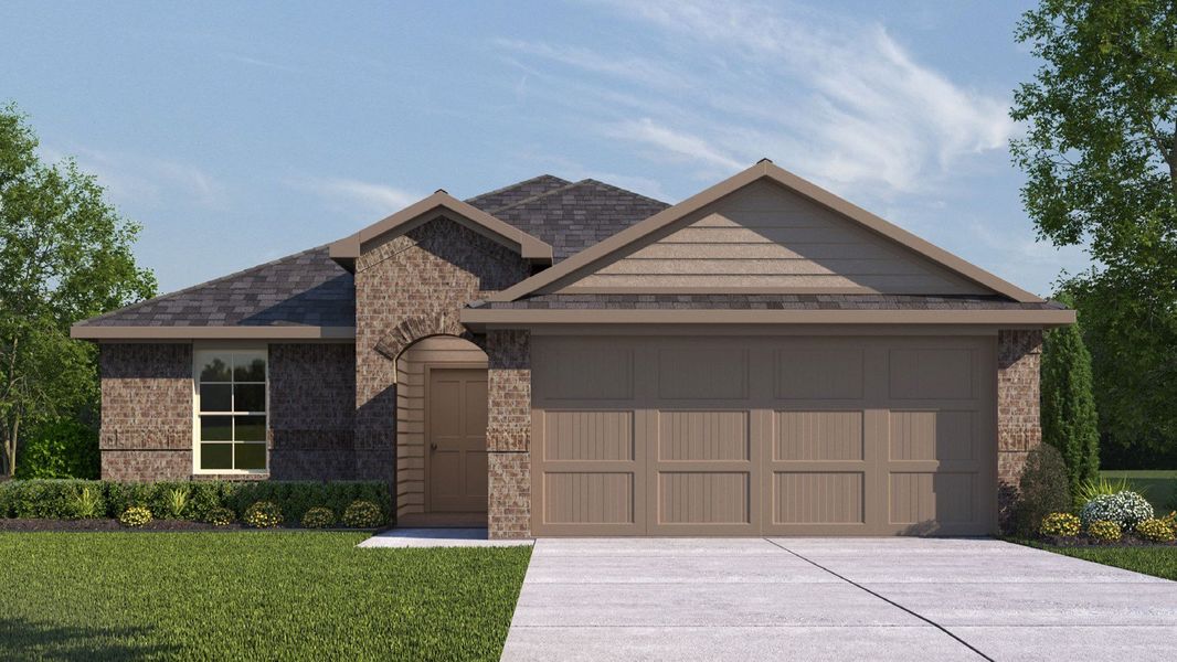 Front exterior of a new home in Terra Vista, Lubbock, TX, highlighting curb appeal (Image 1). Front exterior of a new home in Terra Vista, Lubbock, TX, highlighting curb appeal (Image 1).