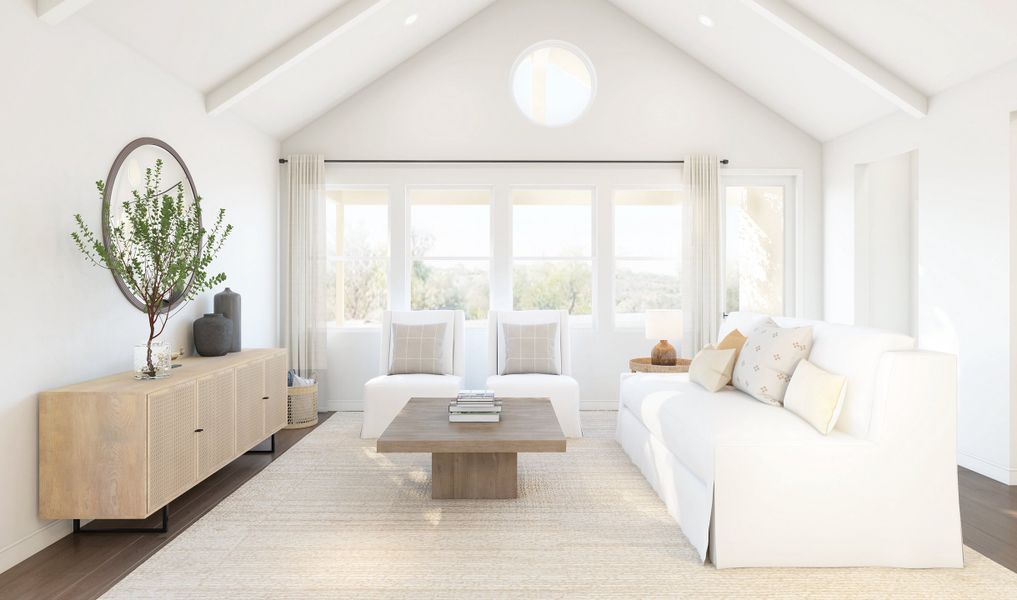 Great room with vaulted ceiling Great room with vaulted ceiling