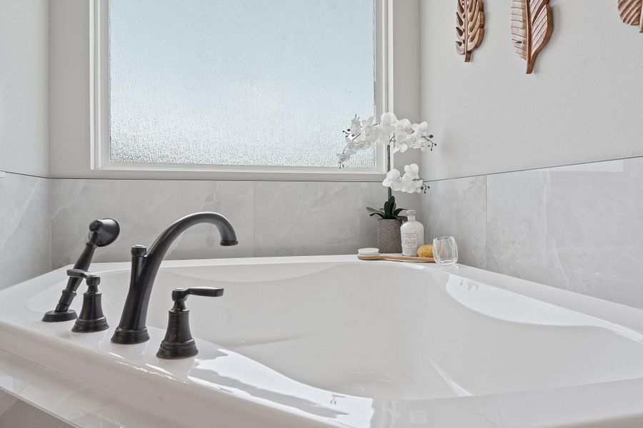 Bathroom view of a tub