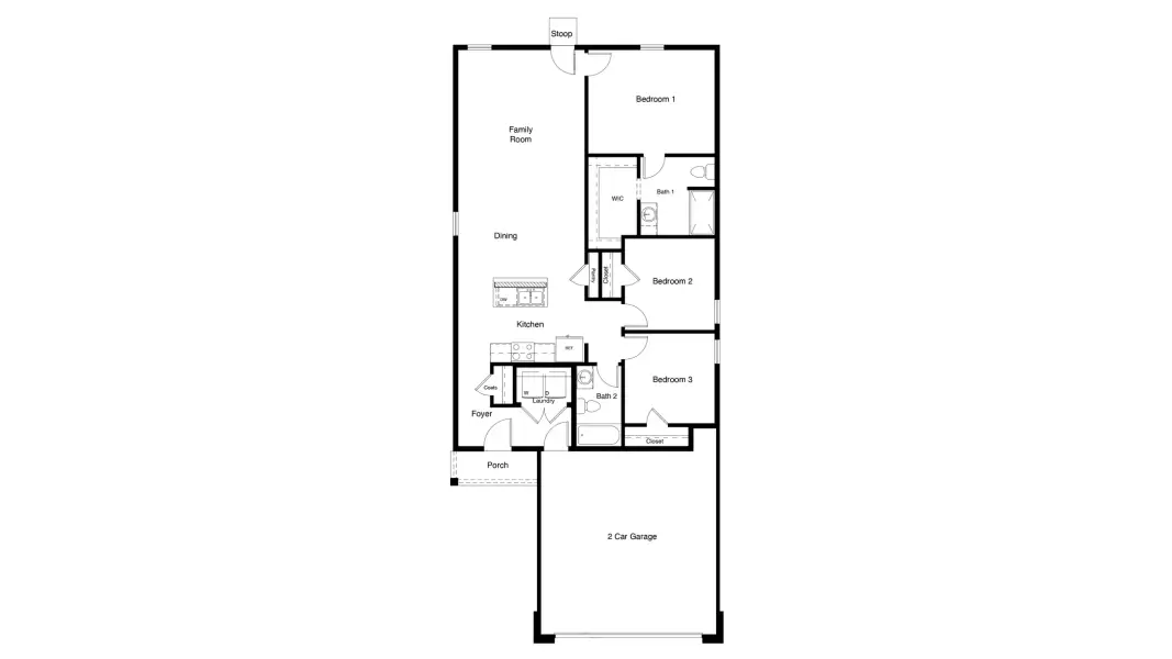 2D floor plan layout for the Barton by D.R. Horton in The Wells, Mineral Wells, TX (Image 4).