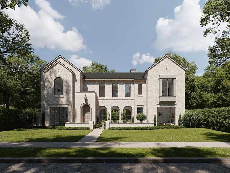Front exterior of a new home in , Dallas, TX, highlighting curb appeal (Image 1). Front exterior of a new home in , Dallas, TX, highlighting curb appeal (Image 1).