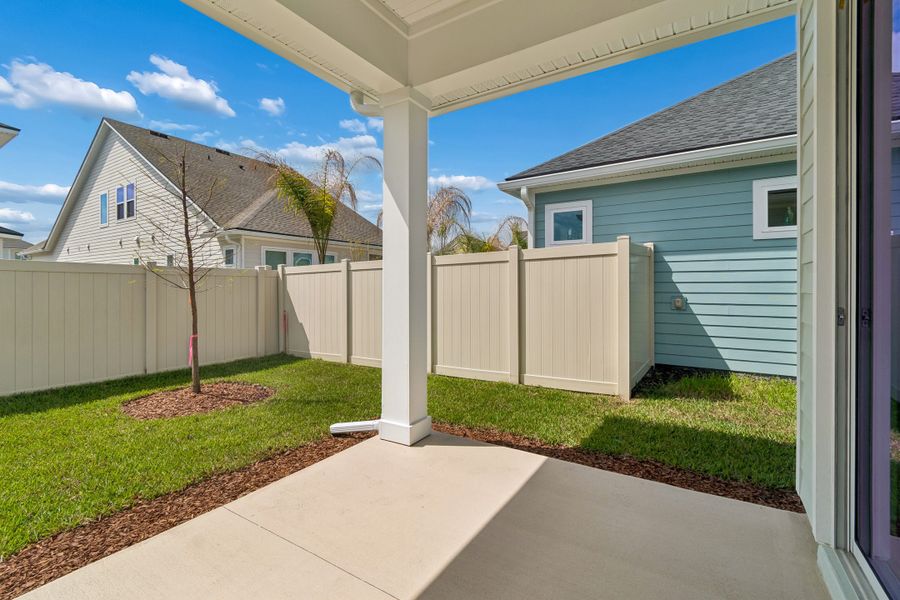 Exterior details and patio area of a home in Seabrook Village 40' Front Entry, Ponte Vedra (Image 3).