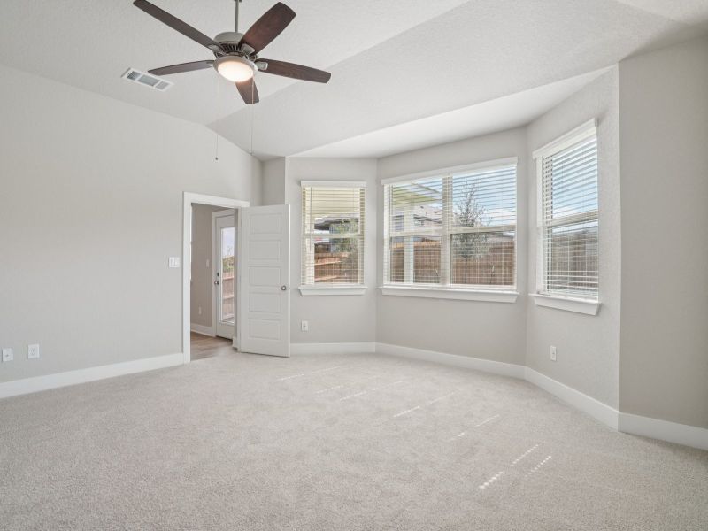 Primary bedroom in the San Jacinto floorplan at a Meritage Homes community. Primary bedroom in the San Jacinto floorplan at a Meritage Homes community.