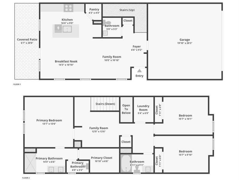 2D floor plan layout of this home in Parkway Commons - City Series, Missouri City, TX (Image 5).
