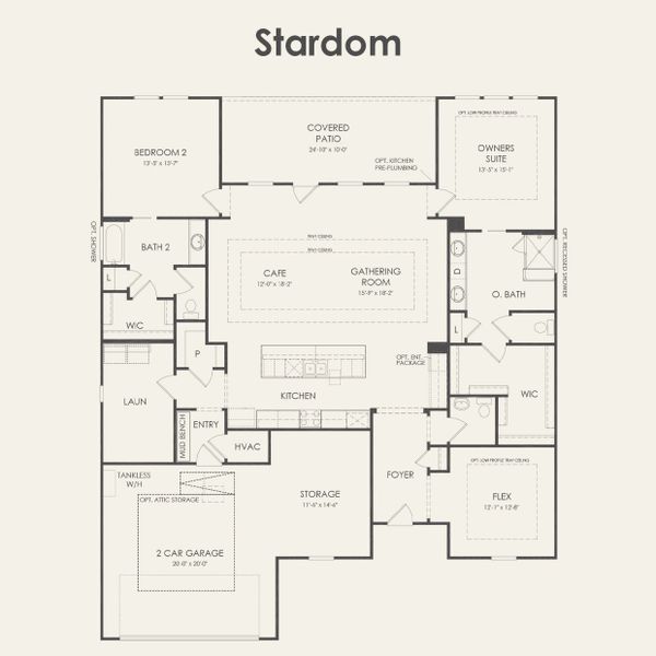 2D floor plan layout for the Stardom by Del Webb in Del Webb Sonoma Verde, Rockwall, TX (Image 3).