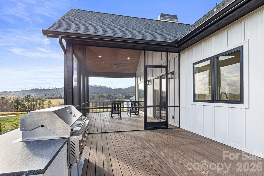 Exterior details and patio area of a home in , Fletcher (Image 4).