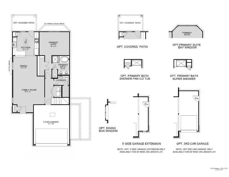 2D floor plan layout for the The Evergreen by Legend Homes in Mackenzie Creek, Conroe, TX (Image 3).