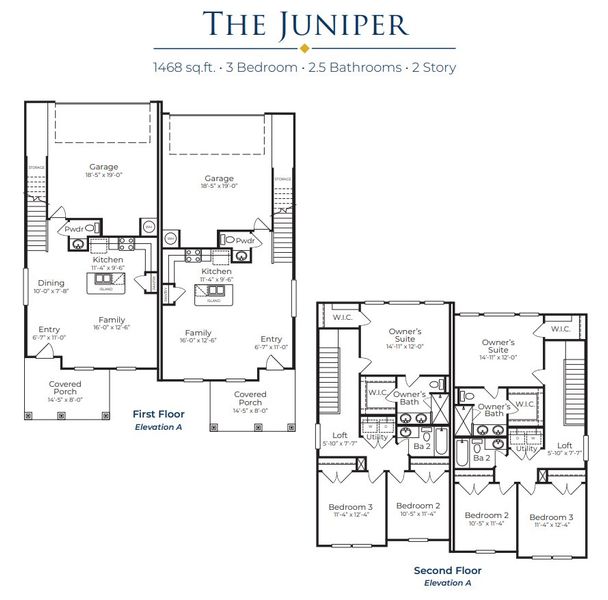 2D floor plan layout for the Juniper by Prominence Homes in The Porch at Du Pre, Buda, TX (Image 3).