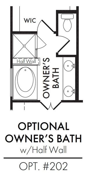 Master Bath – Tub Shower 1/2 Wall