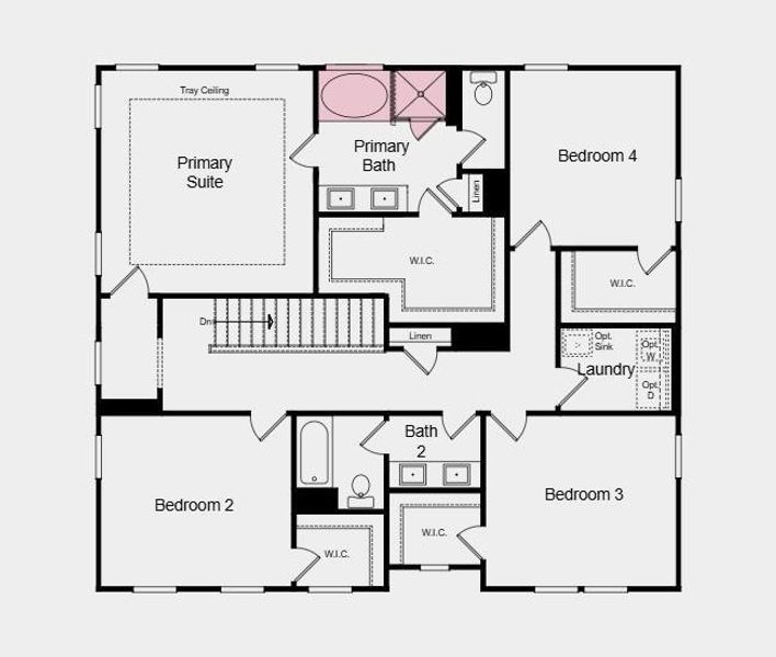 2D floor plan layout of this home in Bailey Fence, Dacula, GA (Image 4). 2D floor plan layout of this home in Bailey Fence, Dacula, GA (Image 4).